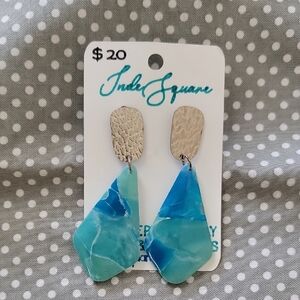Blue and Silver Dangle Earrings